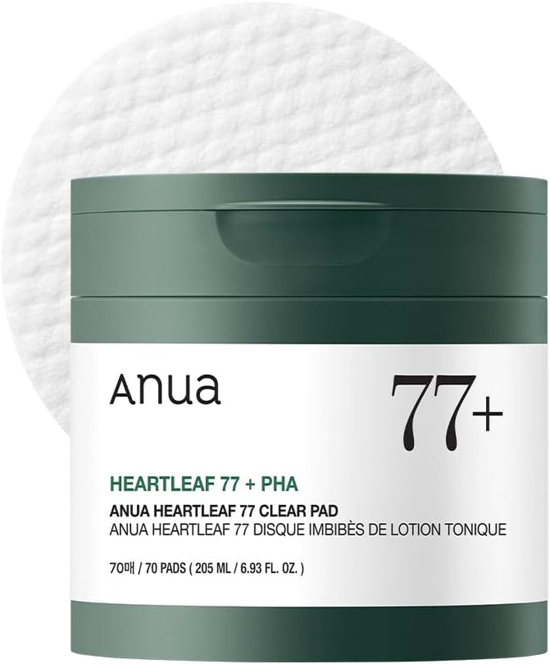 Heartleaf 77 Almohadilla De Tóner 70 Hojas, Almohadilla De Cuidado PHA Para Piel Muerta Exfoliante Diario De Tóner De Ph Bajo