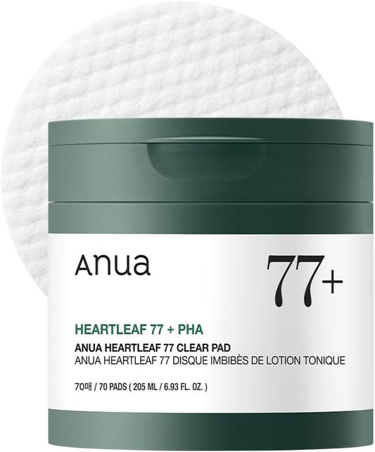 Heartleaf 77 Almohadilla De Tóner 70 Hojas, Almohadilla De Cuidado PHA Para Piel Muerta Exfoliante Diario De Tóner De Ph Bajo