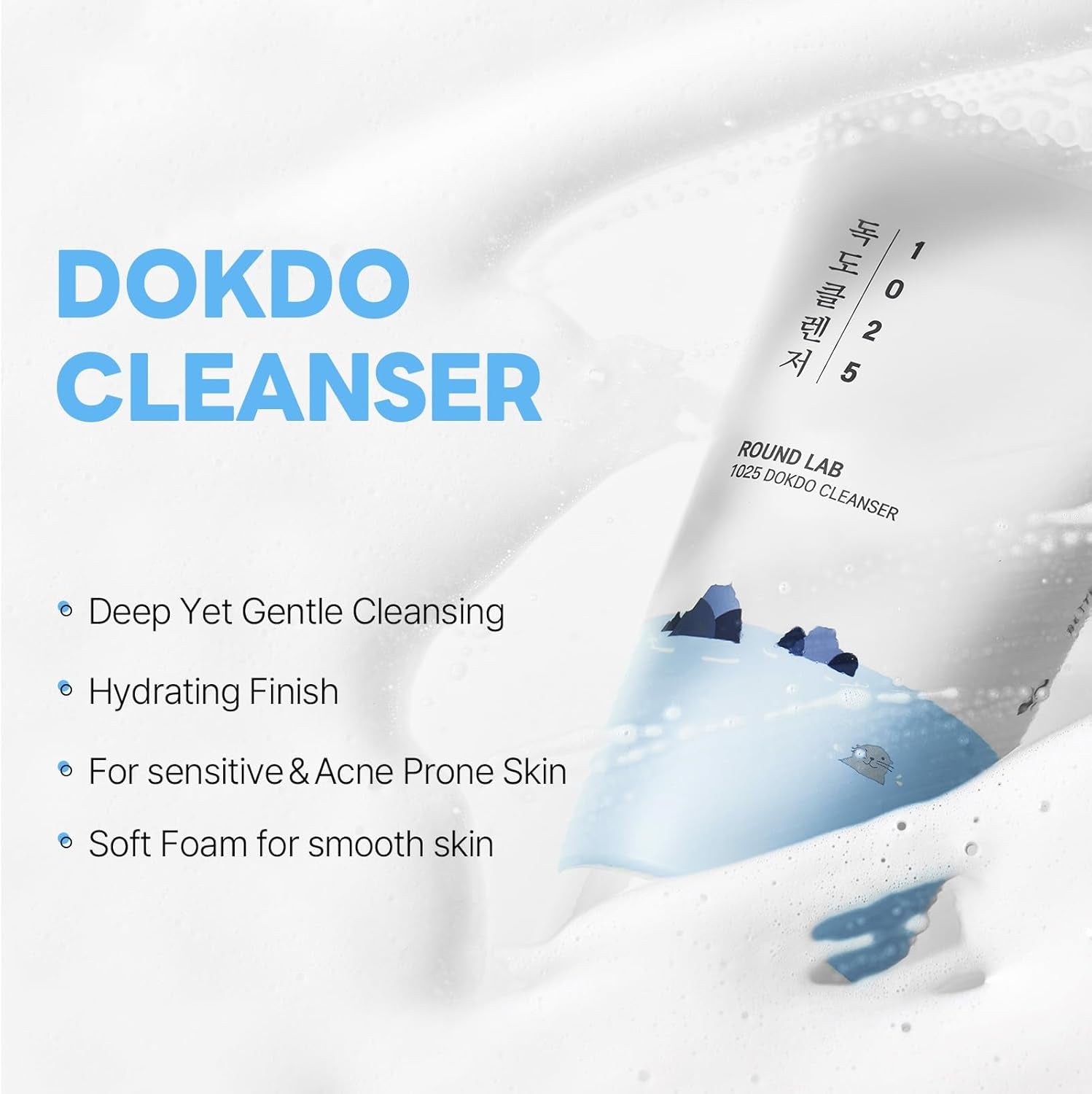 ROUND LAB 1025 DOKDO Foam Facial Cleanser (150 Ml 5.07 Fl.Oz)