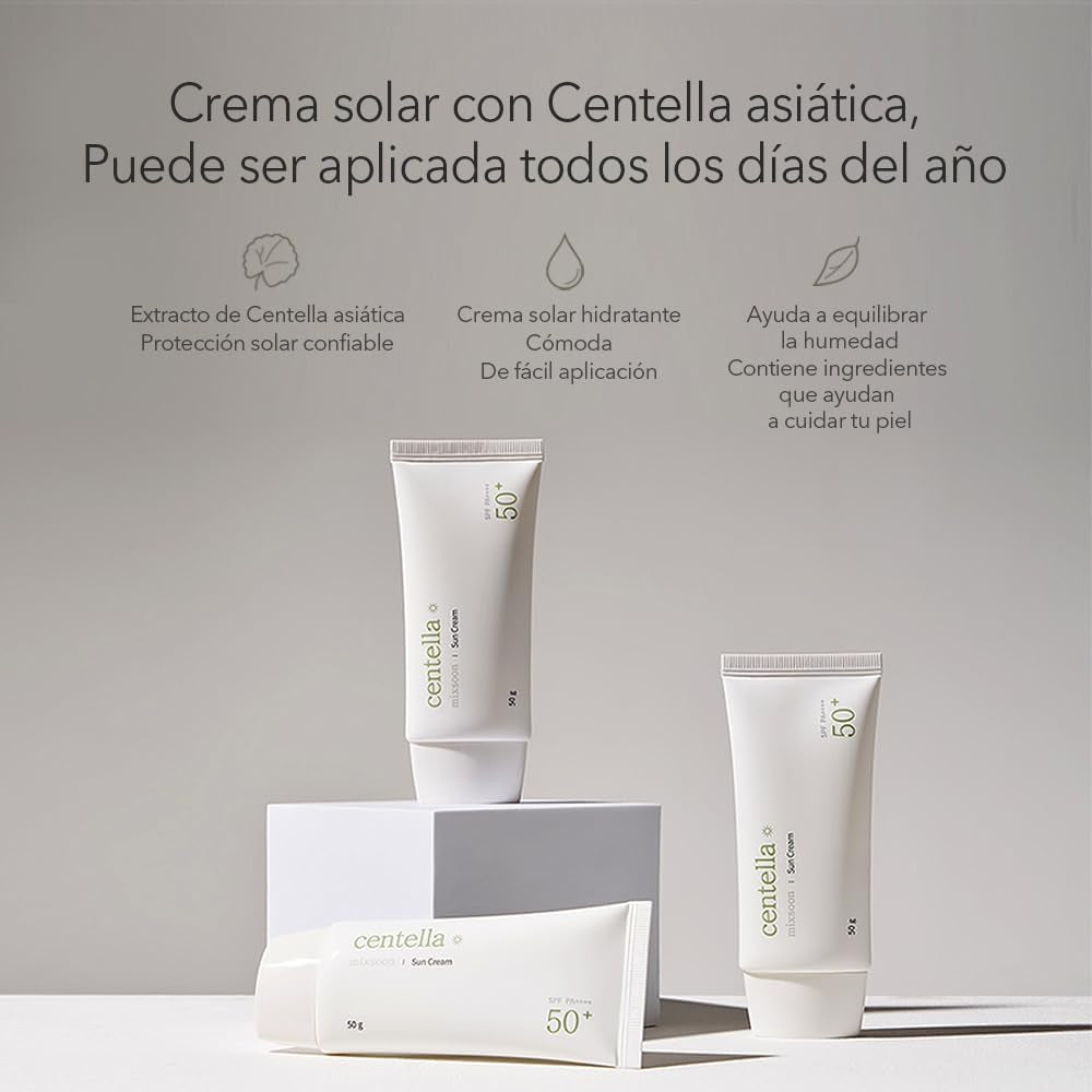 Mixsoon - Crema Solar Centella SPF50+ PA++++ (50 G)